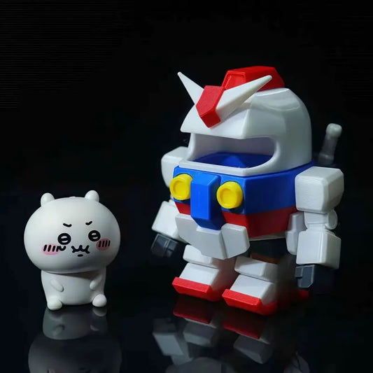 Chiikawa X Gundam Action Figure with Magnet (Pilot Detachable) - Chiikawa Piloting Version