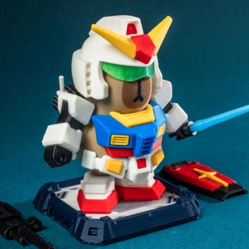 Capybara X Gundam Action Figure with Magnet (Outfit Detachable)