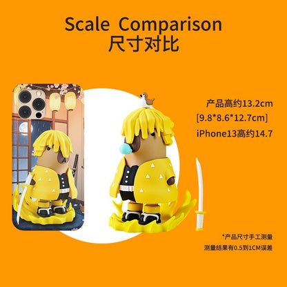 Capybara X Demon Slayer Zenitsu Agatsuma Action Figure with Magnet (Outfit Detachable)