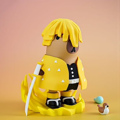 Capybara X Demon Slayer Zenitsu Agatsuma Action Figure with Magnet (Outfit Detachable)