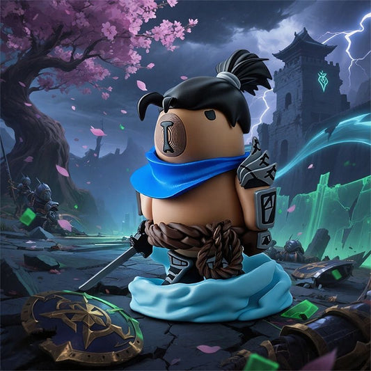 Capybara X League of Legends Yasuo Action Figure with Magnet (Outfit Detachable)