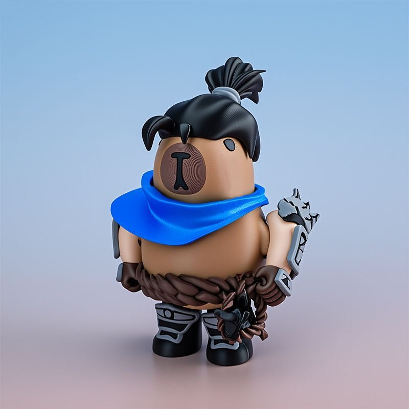 Capybara X League of Legends Yasuo Action Figure with Magnet (Outfit Detachable)