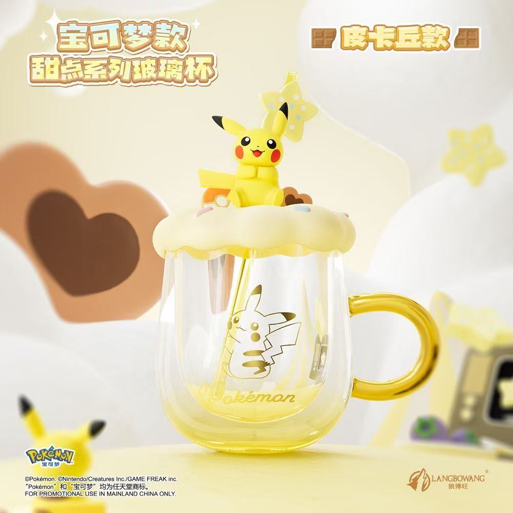Langbowang Licensed Pokemon Dessert Series Glass Cup - Pikachu