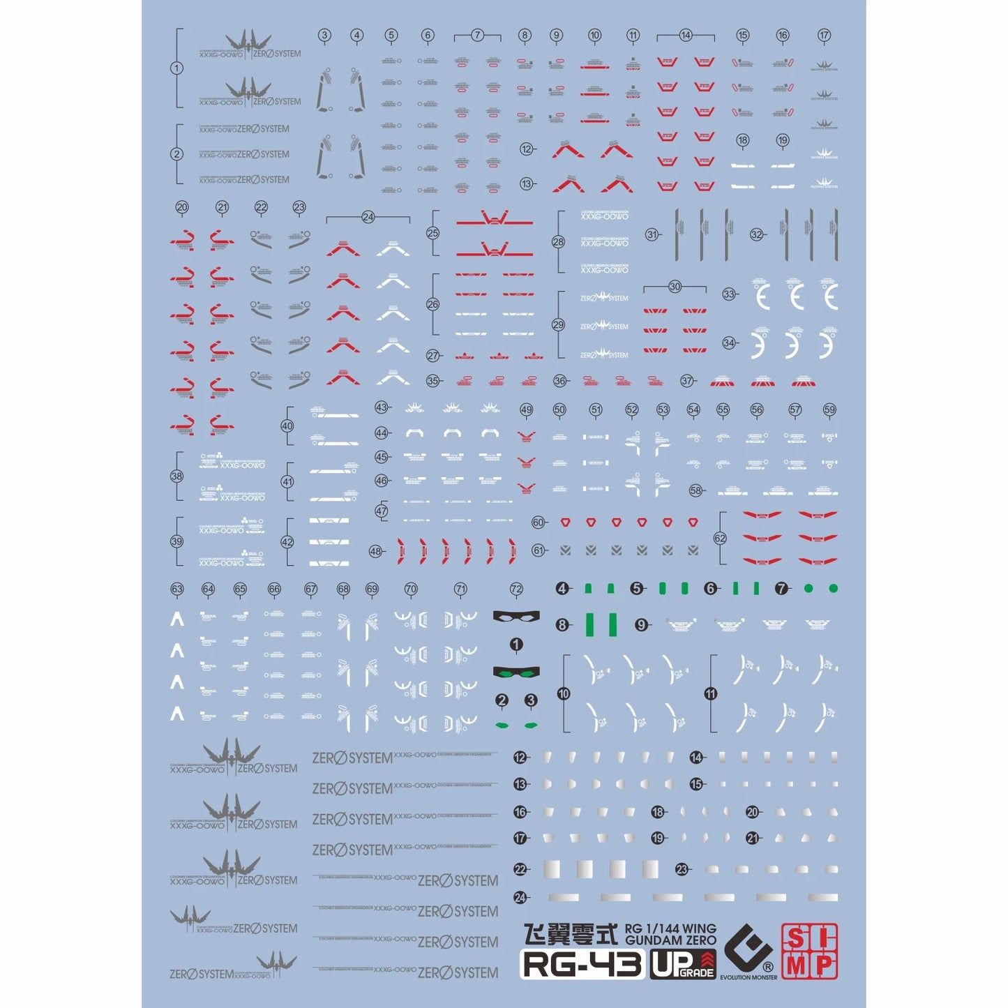 EVO Decals for RG 1/144 WING GUNDAM ZERO