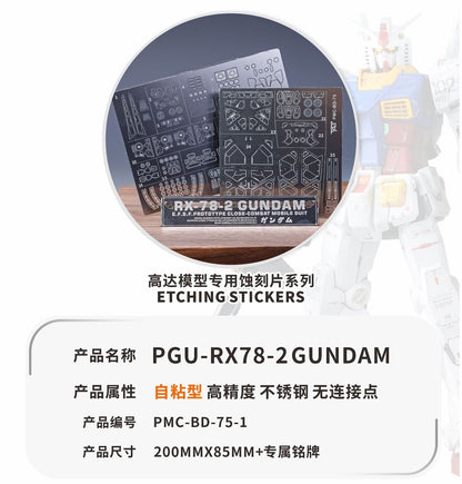 (TAS Studio) Metal Etching Parts for PG RX-78-2 Unleashed 1/60