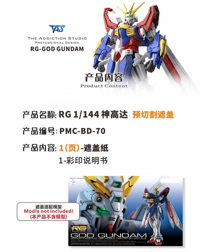 (TAS Studio) Pre-cut Masking Types for RG 1/144 God Gundam
