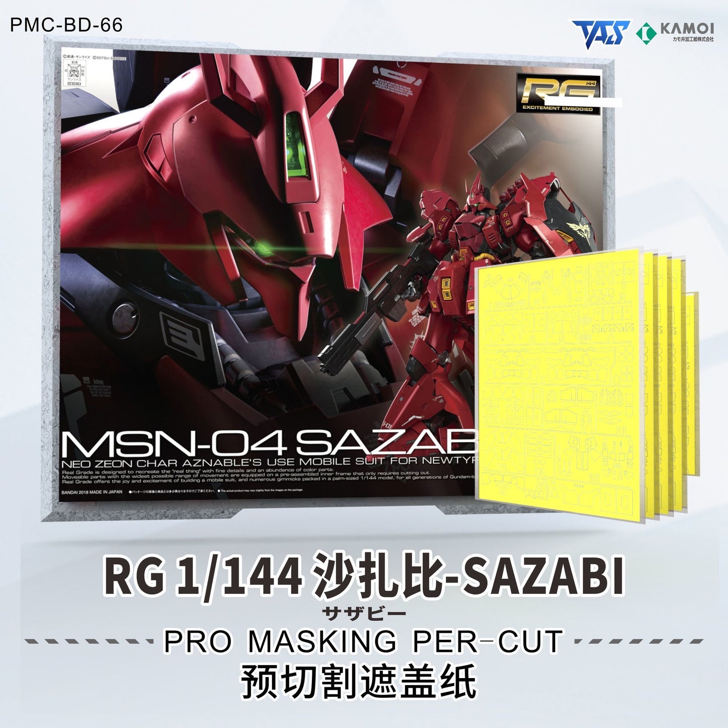 (TAS Studio) Pre-cut Masking Types for RG 1/144 Sazabi