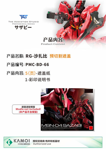 (TAS Studio) Pre-cut Masking Types for RG 1/144 Sazabi