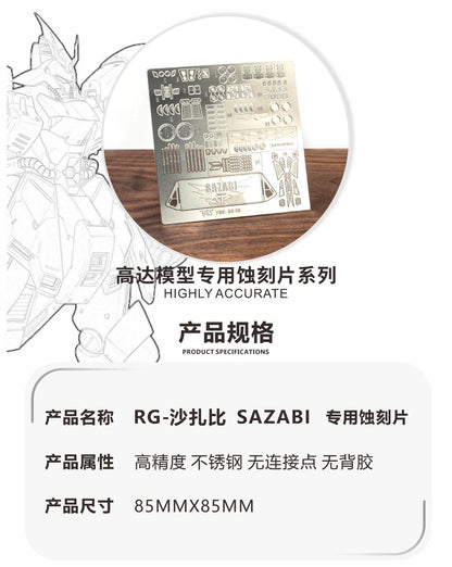 (TAS Studio) Metal Etching Parts for RG 1/144 Sazabi