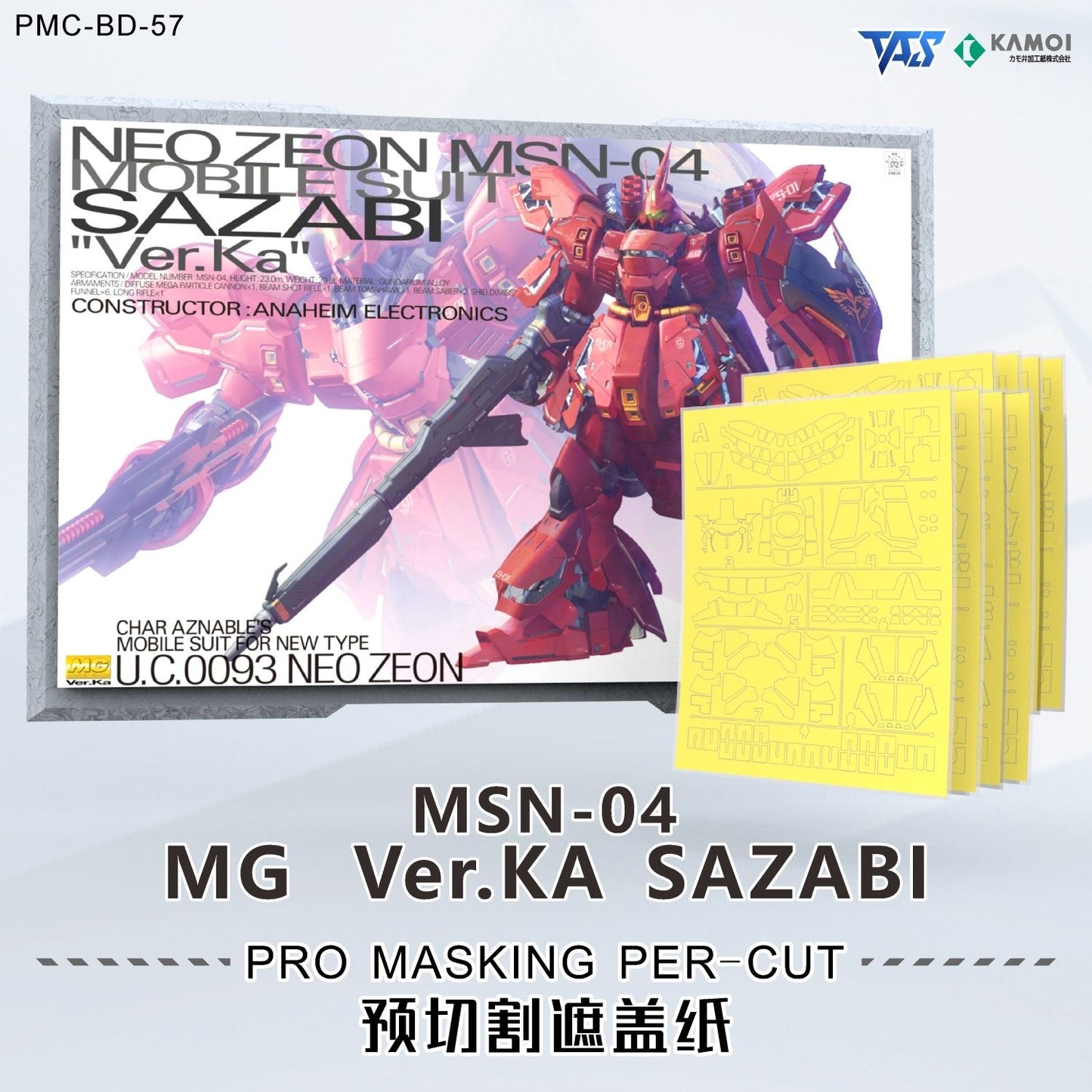 (TAS Studio) Pre-cut Masking Types for MG Sazabi Ver. Ka