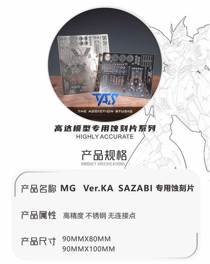 (TAS Studio) Metal Etching Parts for MG Sazabi Ver. Ka