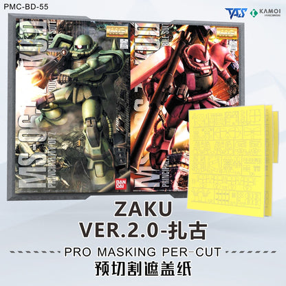 (TAS Studio) Pre-cut Masking Types for MG MS-06J Zaku II (Ver. 2.0)