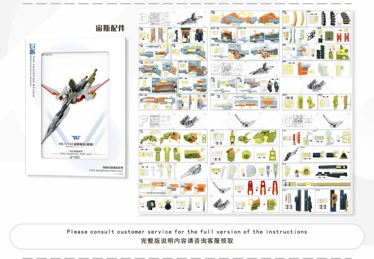 (TAS Studio) Pre-cut Masking Types for HG Destiny Gundam Spec II & Zeus Sillouette