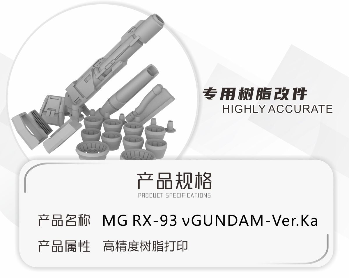 (TAS Studio) Conversion GK Parts for MG RX-93 ν Gundam (Ver. Ka) [Un-Painted/Un-Colored]