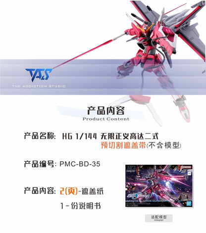 (TAS Studio) Pre-cut Masking Types for HG 1/144 ZGMF-X191M2 Infinite Justice Gundam Type II