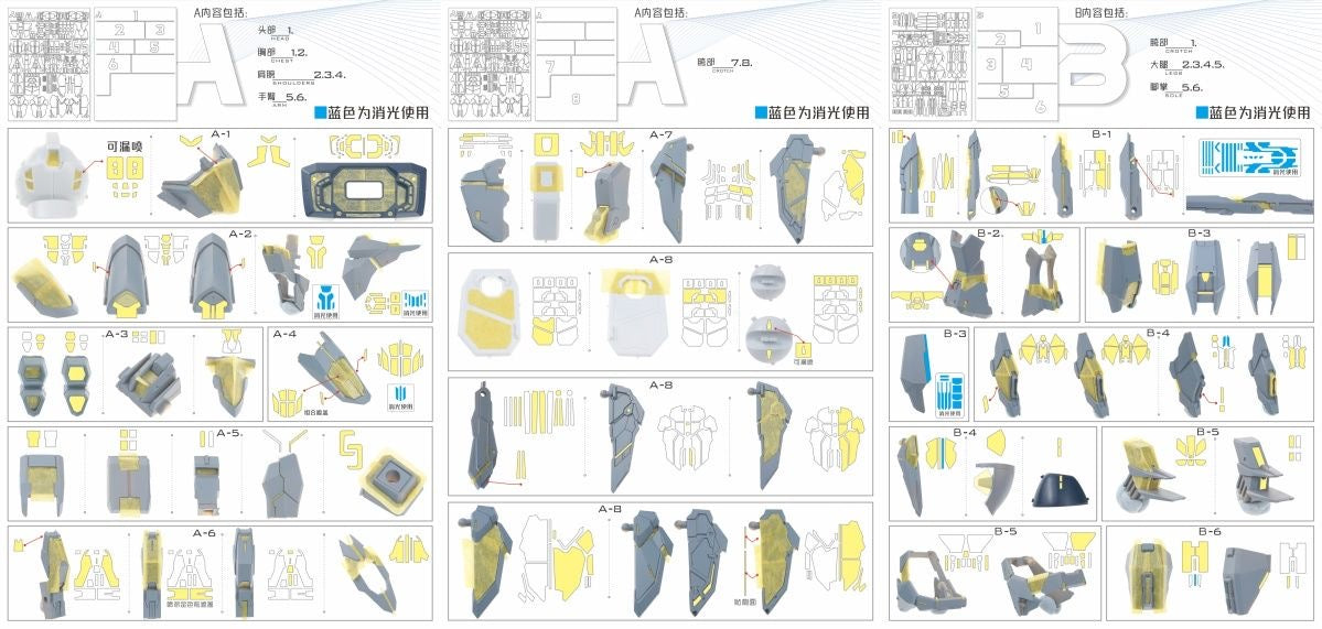 (TAS Studio) Pre-cut Masking Types for Fortune Meow’s 1/100 Strike Freedom Gundam Conversion Kit