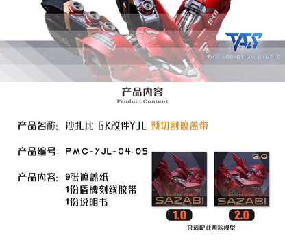 (TAS Studio) Pre-cut Masking Types for YJL 1/100 Sazabi 1.0 Conversion Kit