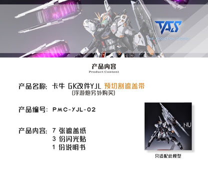 (TAS Studio) Pre-cut Masking Types for YJL 1/100 Nu Gundam Conversion Kit