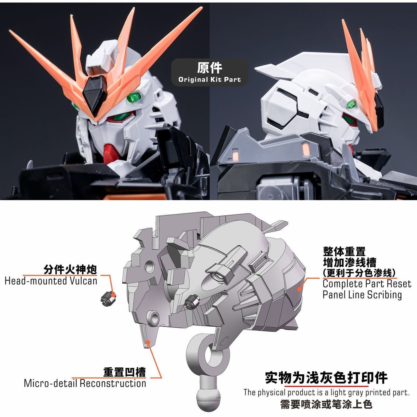 (TAS Studio) Head Modification GK Parts for Farmer's Creations - 1/100 Nu Gundam