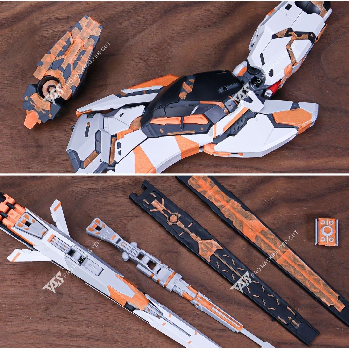 (TAS Studio) Pre-Cut Masking Tape for Farmer's Creations - 1/100 Nu Gundam (Main Body [A] + Fin Funnel Unit [B] Bundle with Bonus)