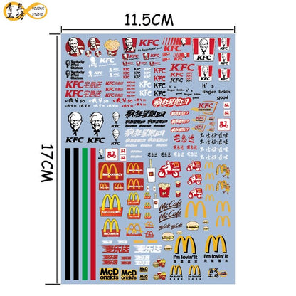 Customized KFC & McDonald Water Decal
