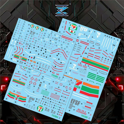 Customized 711 Seven Eleven Water Decal for RG 01 RX-78-2 Gundam 1/144
