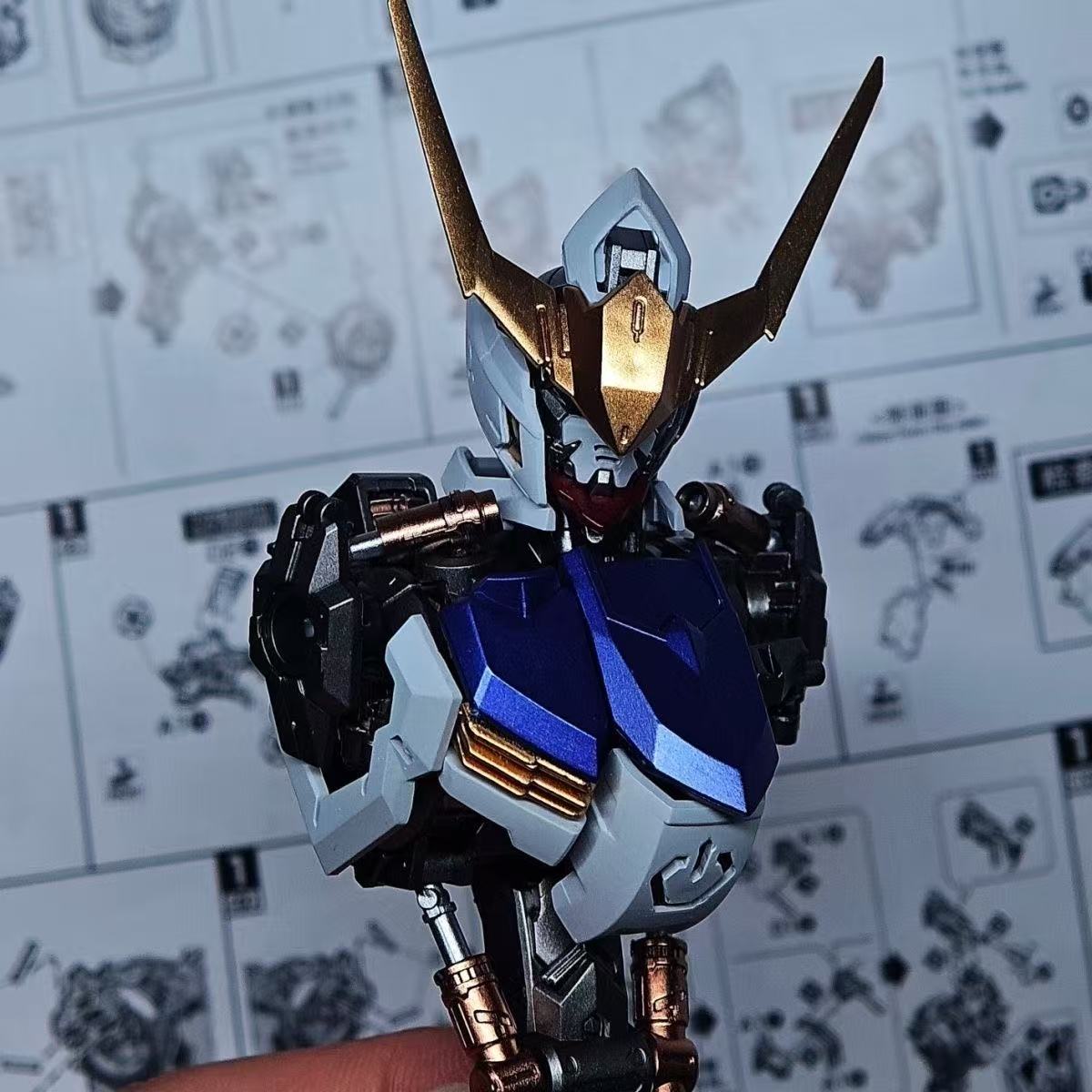 YX Studio Customized Paint Supa 1/100 MG Gundam Barbatos Metallic Coating (Third Party, Not Original Bandai Kit Used)