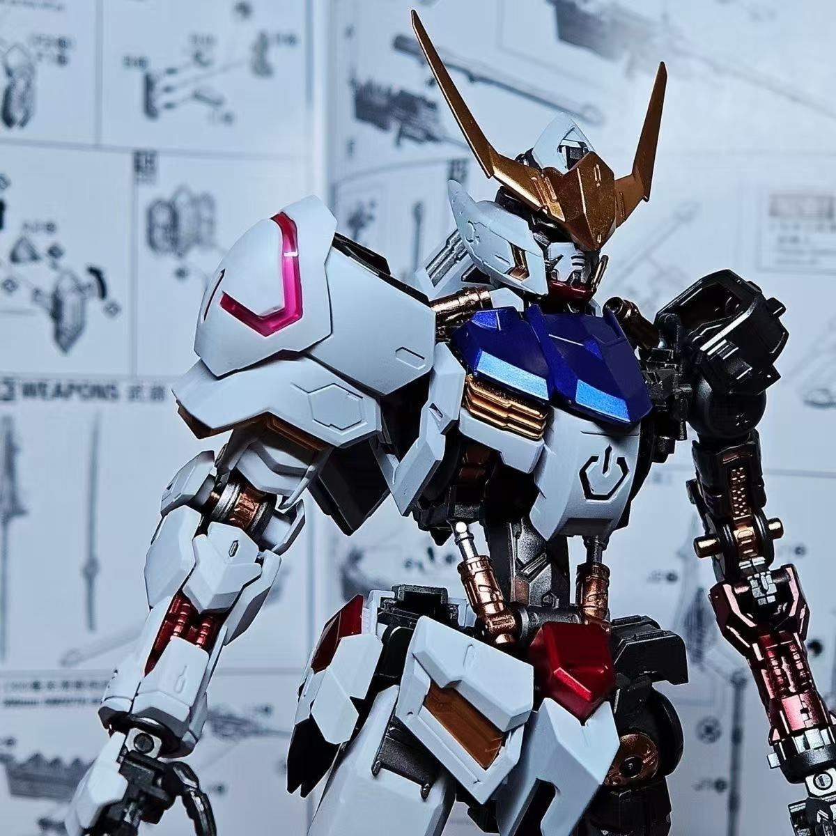 YX Studio Customized Paint Supa 1/100 MG Gundam Barbatos Metallic Coating (Third Party, Not Original Bandai Kit Used)