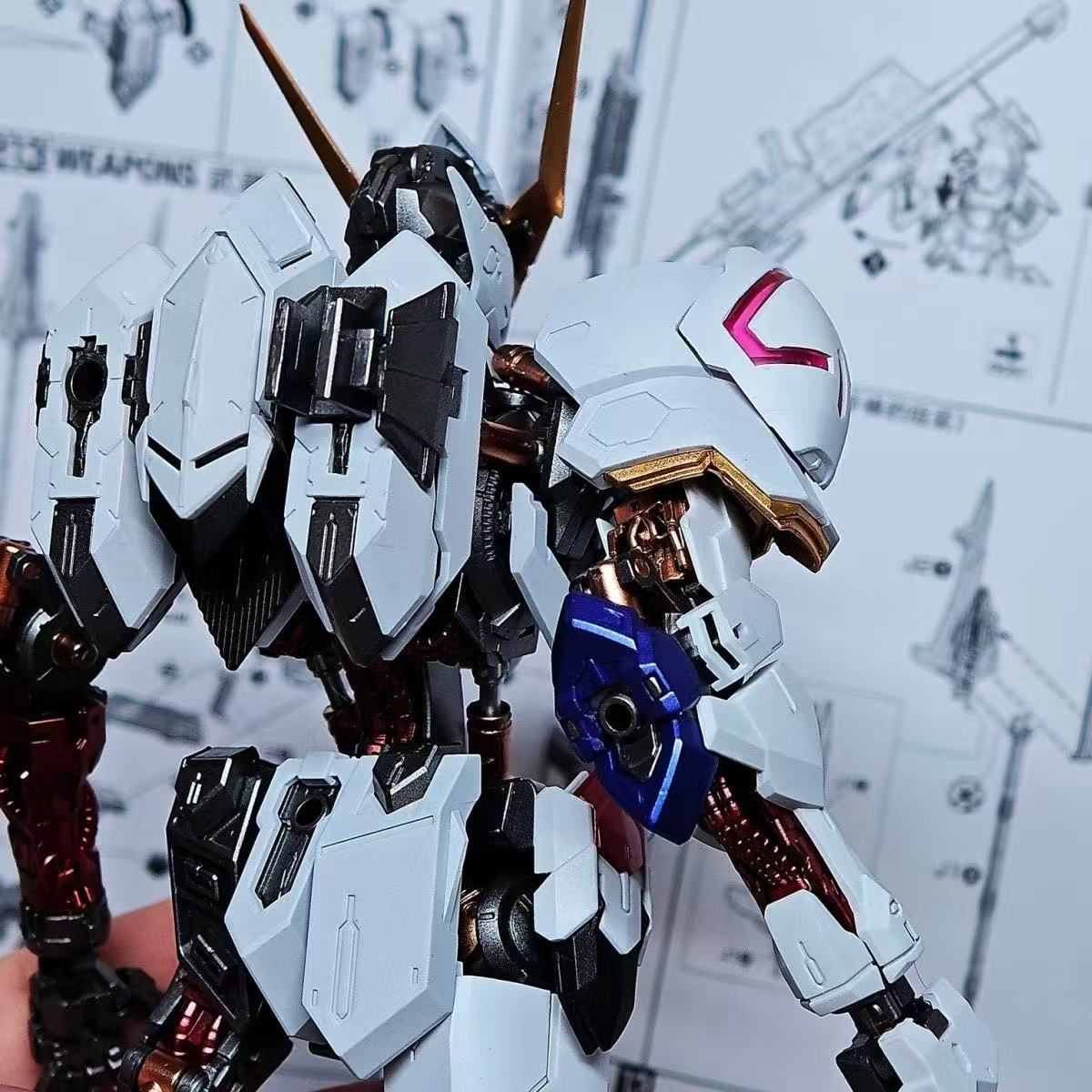 YX Studio Customized Paint Supa 1/100 MG Gundam Barbatos Metallic Coating (Third Party, Not Original Bandai Kit Used)