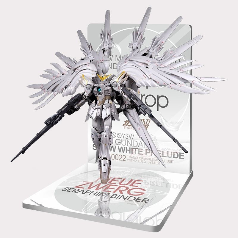 Meibo Acrylic Staging Base for MG Wing Gundam Zero EW Snow White Prelude (Model Kit not Included)