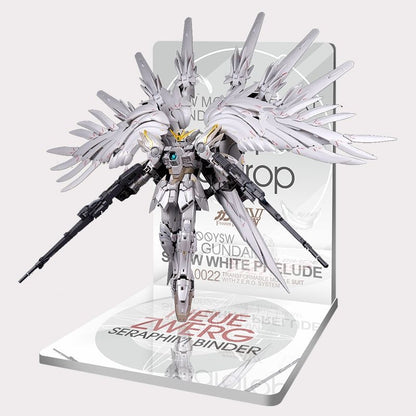 Meibo Acrylic Staging Base for MG Wing Gundam Zero EW Snow White Prelude (Model Kit not Included)