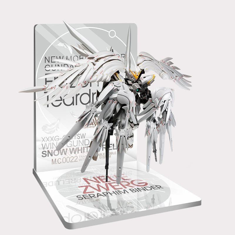 Meibo Acrylic Staging Base for MG Wing Gundam Zero EW Snow White Prelude (Model Kit not Included)