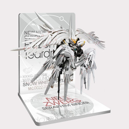 Meibo Acrylic Staging Base for MG Wing Gundam Zero EW Snow White Prelude (Model Kit not Included)