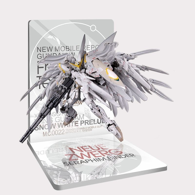 Meibo Acrylic Staging Base for MG Wing Gundam Zero EW Snow White Prelude (Model Kit not Included)