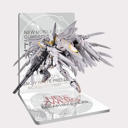 Meibo Acrylic Staging Base for MG Wing Gundam Zero EW Snow White Prelude (Model Kit not Included)