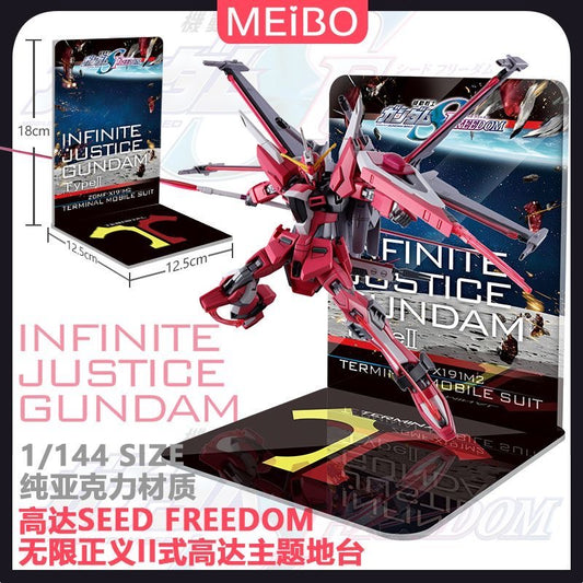 Meibo Acrylic Staging Base for 1/144 HG Infinite Justice Gundam Type II (Model Kit not Included)