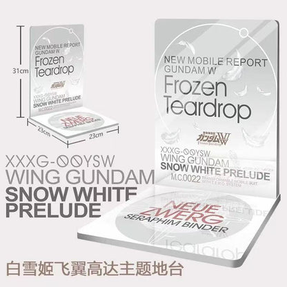 Meibo Acrylic Staging Base for MG Wing Gundam Zero EW Snow White Prelude (Model Kit not Included)