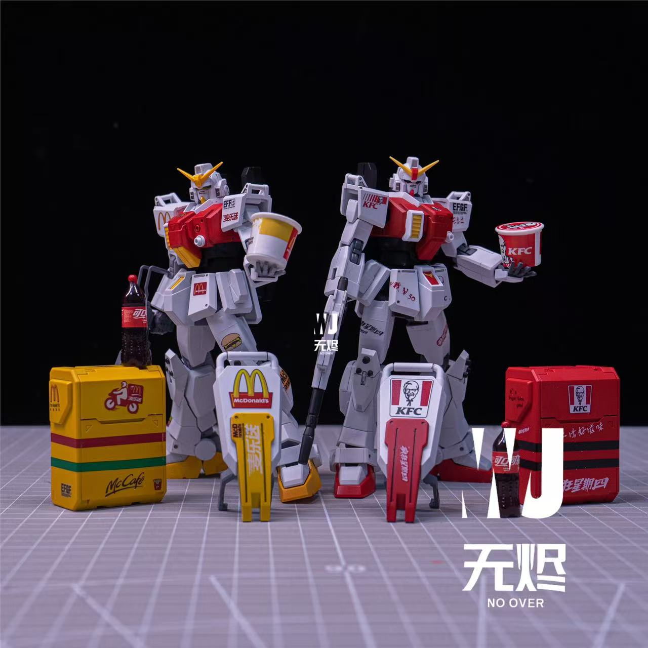 ( WJ Studio ) KK 1/144 Scale HG  rx-79 (G) Gundam Ground Type Customized Version KFC + McDonald's Set  [Special Decals Included]