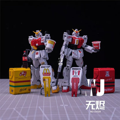 ( WJ Studio ) KK 1/144 Scale HG  rx-79 (G) Gundam Ground Type Customized Version KFC + McDonald's Set  [Special Decals Included]