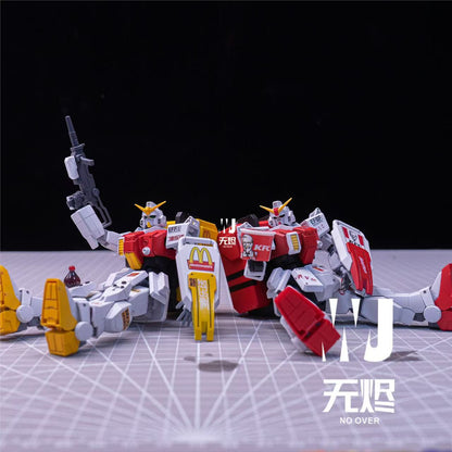 ( WJ Studio ) KK 1/144 Scale HG  rx-79 (G) Gundam Ground Type Customized Version KFC + McDonald's Set  [Special Decals Included]