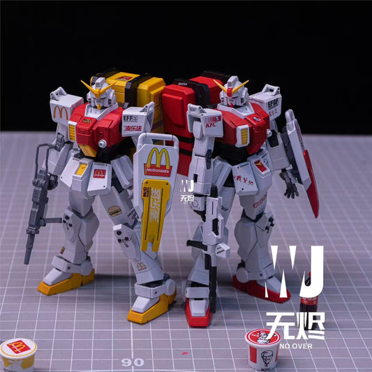 ( WJ Studio ) KK 1/144 Scale HG  rx-79 (G) Gundam Ground Type Customized Version KFC + McDonald's Set  [Special Decals Included]