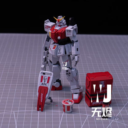 ( WJ Studio ) KK 1/144 Scale HG  rx-79 (G) Gundam Ground Type Customized Version KFC + McDonald's Set  [Special Decals Included]