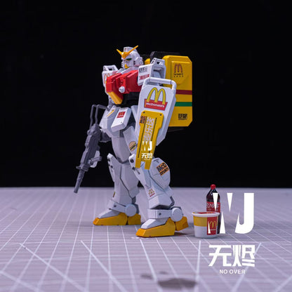 ( WJ Studio ) KK 1/144 Scale HG  rx-79 (G) Gundam Ground Type Customized Version KFC + McDonald's Set  [Special Decals Included]