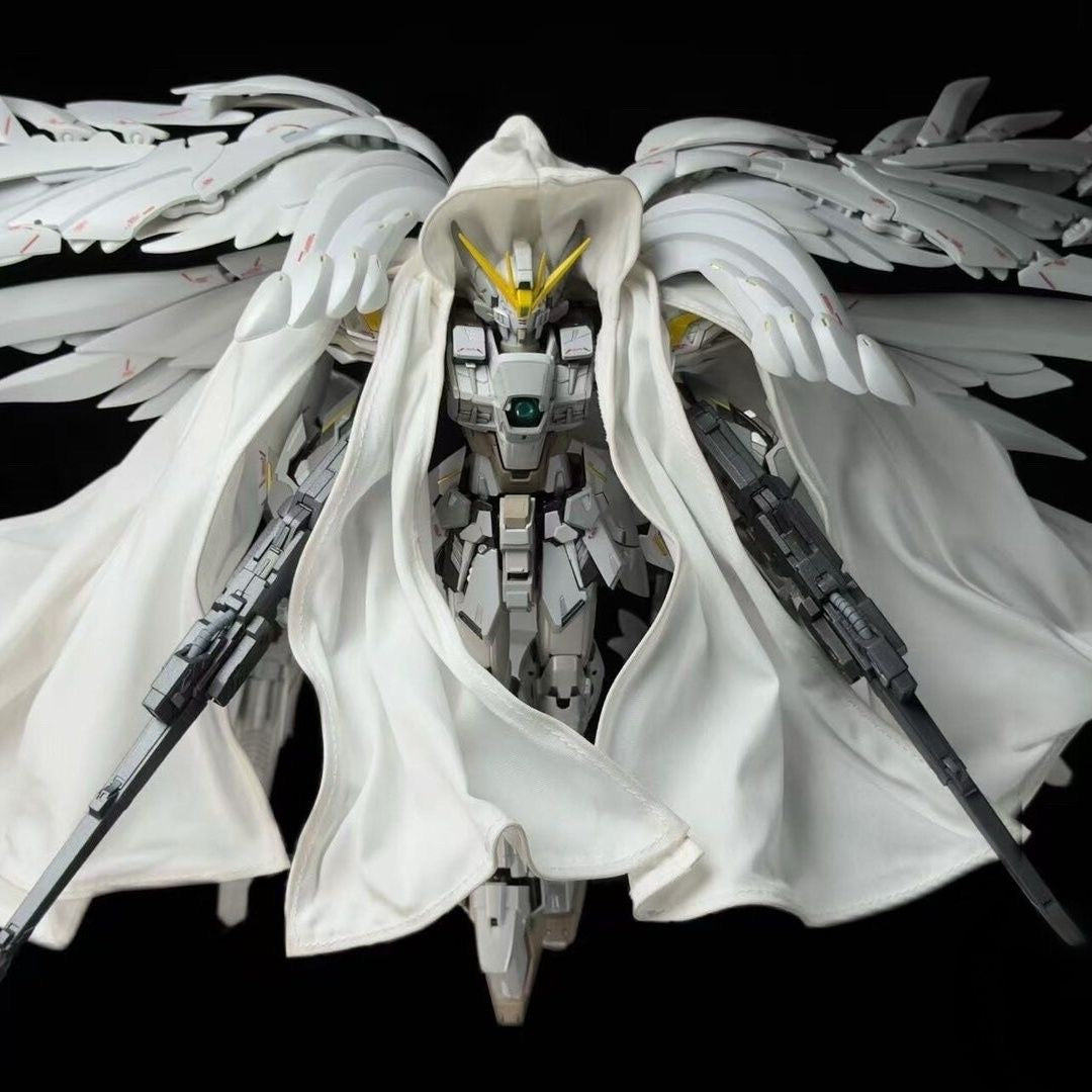 AW Hand-crafted White Cloth Cloak Cape with Wire for 1/100 Model Kit (Capes only, does not contain model kit)