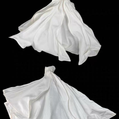 AW Hand-crafted White Cloth Cloak Cape with Wire for 1/100 Model Kit (Capes only, does not contain model kit)