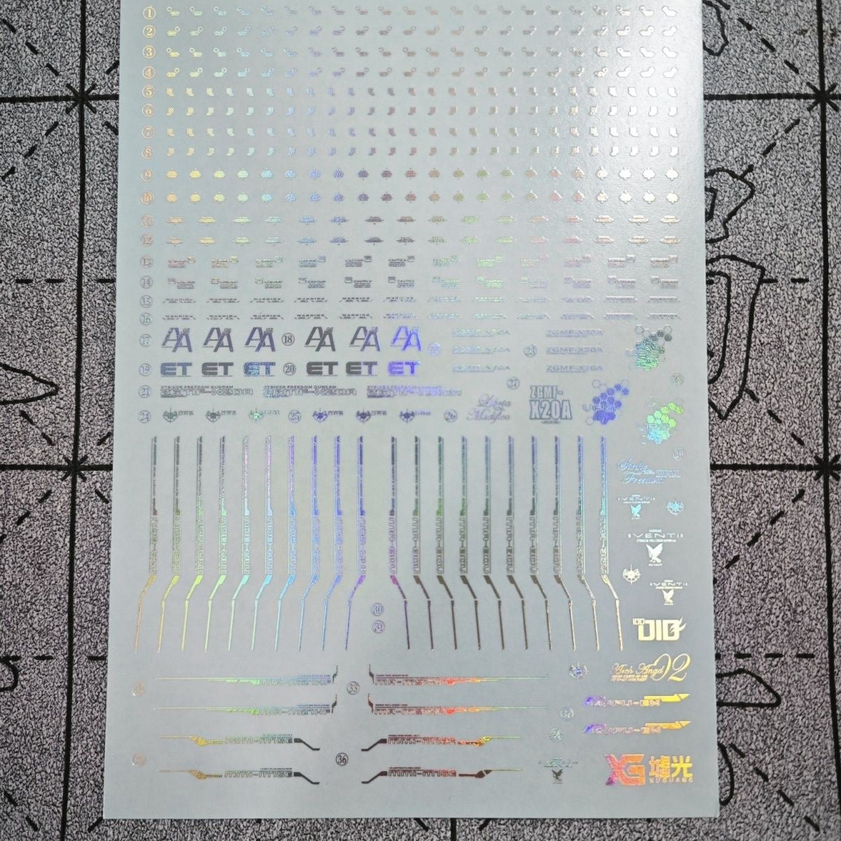 Holographic Water Decal for MGEX Strike Freedom Gundam 1/100