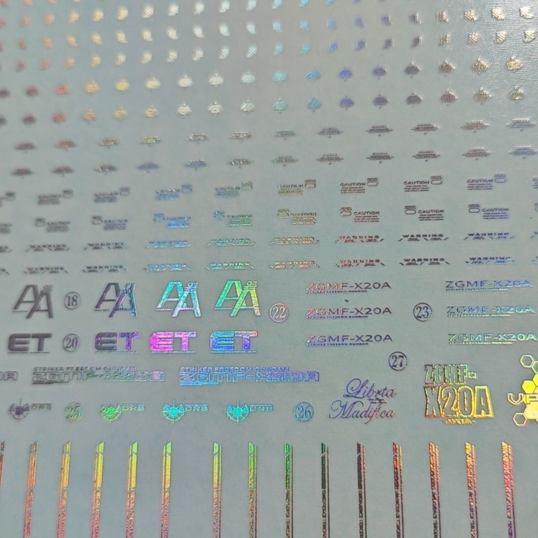 Holographic Water Decal for MGEX Strike Freedom Gundam 1/100