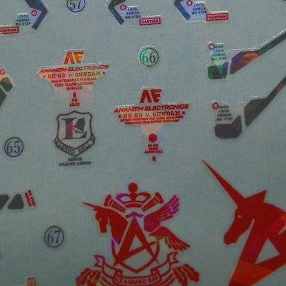 Holographic Water Decal for RG Nu Gundam 1/144