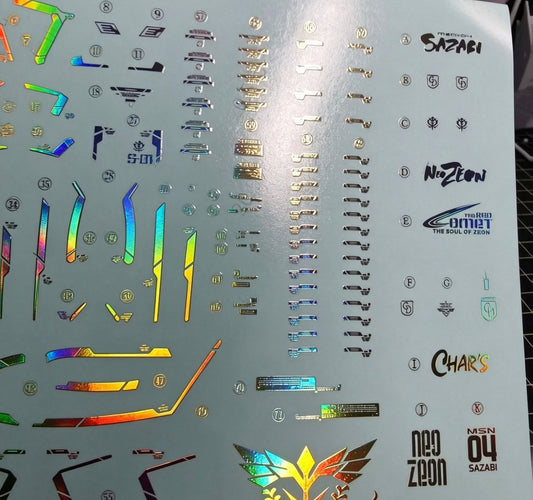 Holographic Water Decal for Royal Kitchen 1/100 Scale RG Sazabi
