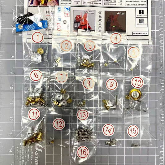 Metal Thrusters Replacement Parts Set For MG Sazabi Ver. Ka 2.0 with LED (Gold Ver.)